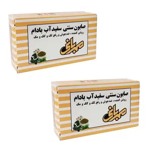 صابون شستشو مهربانی مدل سفید آب بادام کد SZ01 وزن 95 گرم بسته 2 عددی 
