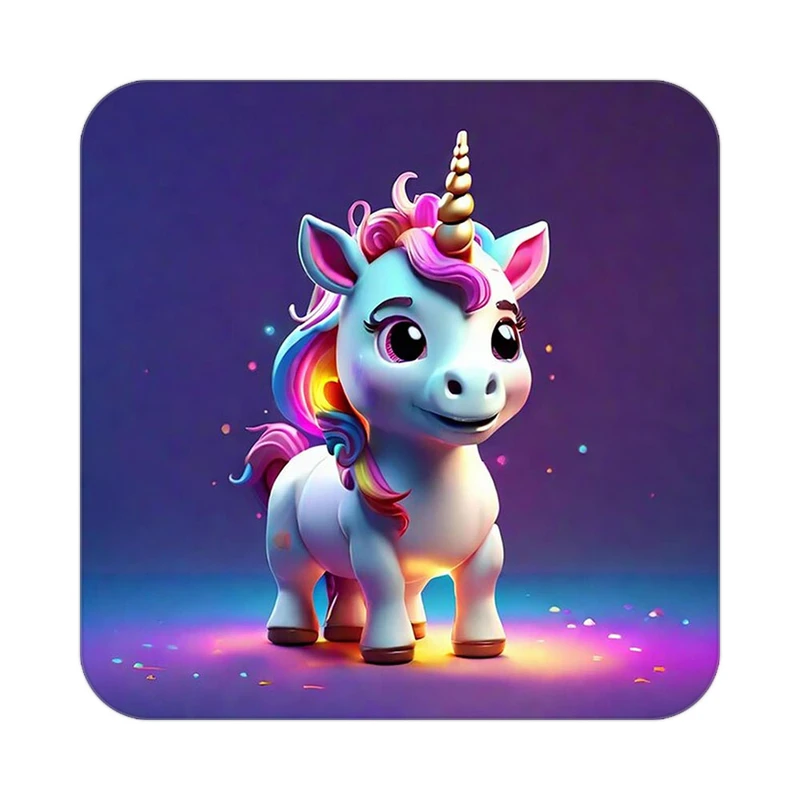 زیر لیوانی کاکتی طرح اسب تک شاخ و یونیکورن مدل mp30758