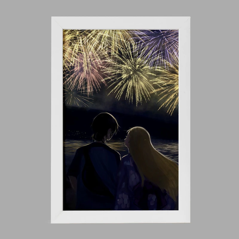 تابلو خندالو مدل اوشینو و شینپی انیمه سامرتایم رندرینگ کد 24235