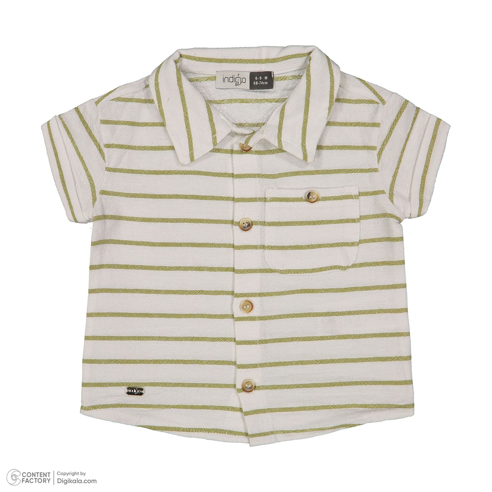 ست پیراهن و شلوارک نوزادی پسرانه ایندیگو مدل 132361 رنگ استخوانی -  - 3