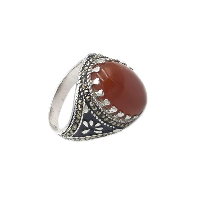 انگشتر نقره مردانه مدل عقیق کد 20505