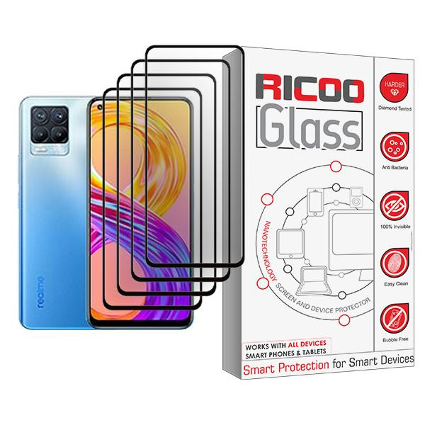 محافظ صفحه نمایش ریکو مدل Glass MIX004 مناسب برای گوشی موبایل ریلمی 8 Pro بسته چهار عددی