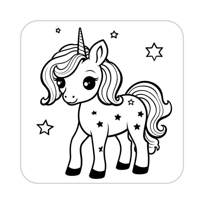 زیر لیوانی کاکتی طرح اسب تک شاخ و یونیکورن مدل mp30301