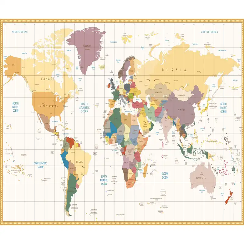پوستر پارچه ای مدل بک دراپ نقشه جهان