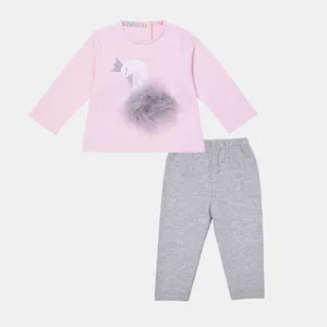 ست تی شرت و شلوار نوزادی فیورلا مدل سوآن کد 21530