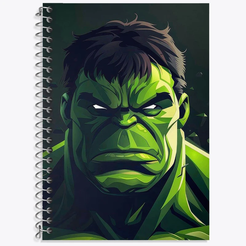 دفتر زبان 50 برگ خندالو مدل سه خط طرح هالک مارول (Marvel) کد N1765