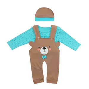 ست 3 تکه لباس نوزادی مدل خرس جنتلمن