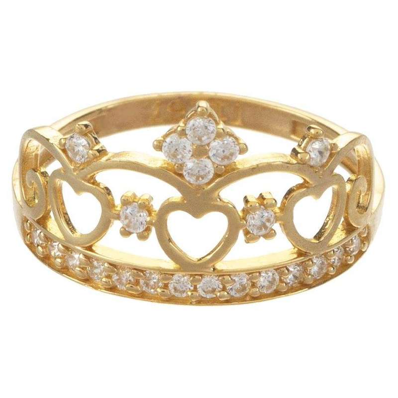 انگشتر طلا 18 عیار زنانه قیراط طرح تاج کد GH4406