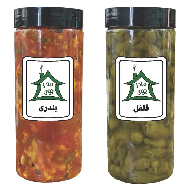 ترشی بندری و ترشی فلفل خونه مادرجون - بسته 2 عددی 1400 گرم
