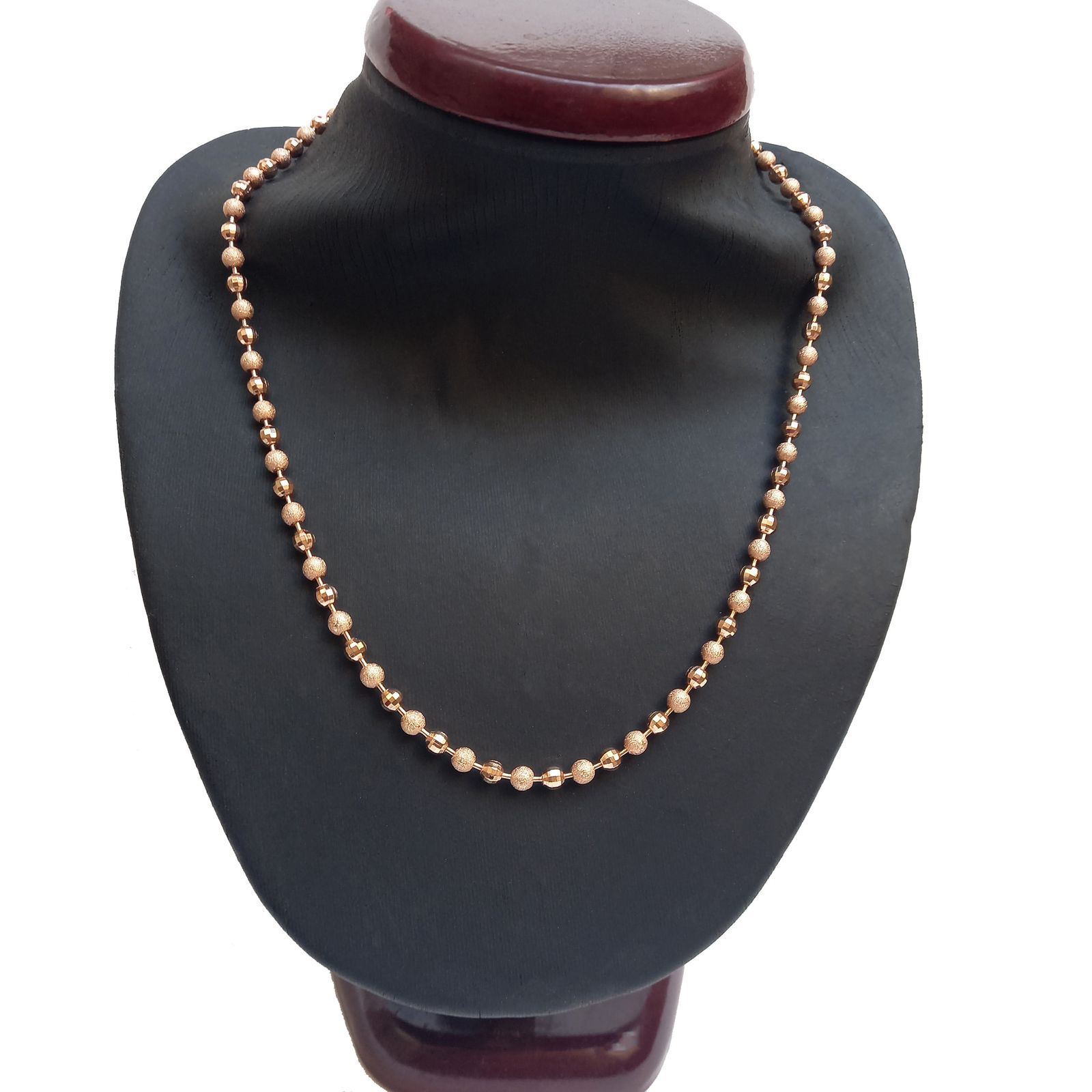 زنجیر زنانه ژوپینگ مدل گوی شنی و تراش دار -  - 1