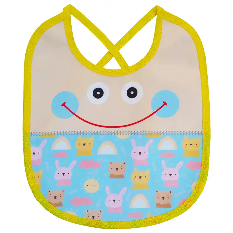 پیش بند نوزادی مدل بند دار لبخند حیوانات