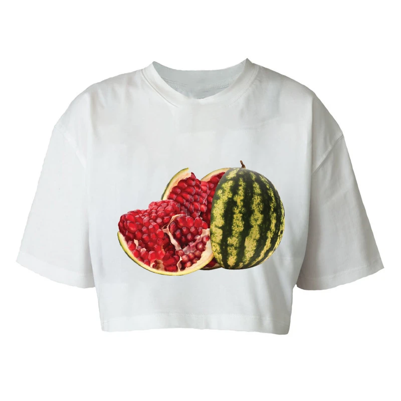 کراپ‌تاپ آستین کوتاه زنانه مدل c519 طرح یلدا