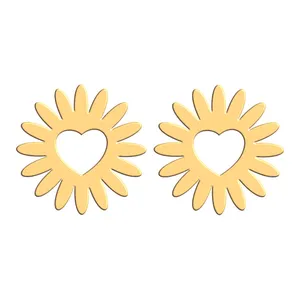 گوشواره طلا 18 عیار زنانه فرشته طرح قلب WEL-000291