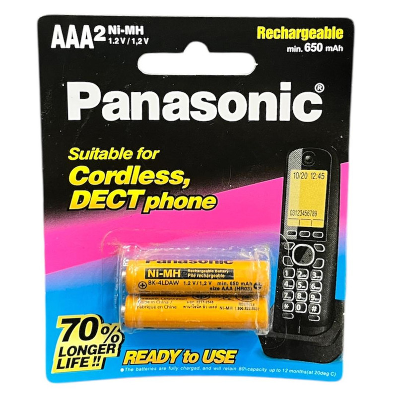 باتری تلفن نیم قلم پاناسونیک مدل 650 بسته 2 عددی