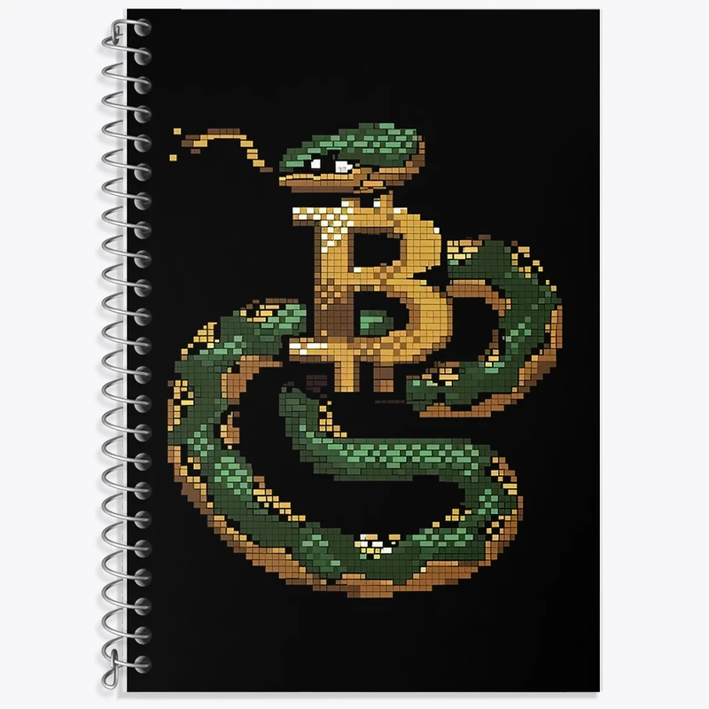 دفتر زبان 50 برگ خندالو مدل سه خط طرح بیت کوین (Bitcoin) کد F912