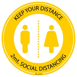 برچسب ایمنی مستر راد طرح لطفا فاصله اجتماعی را رعایت فرمایید کد HSE1317