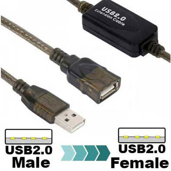 کابل افزایش طول USB 2.0 دی-نت مدل DT-461 طول 20 متر