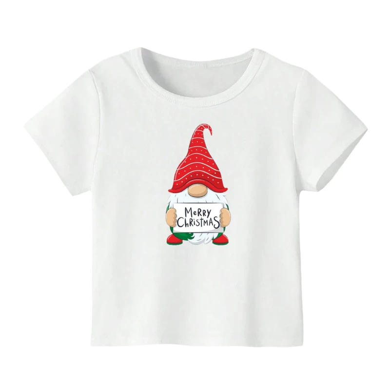تی شرت آستین کوتاه بچگانه مدل بابانوئل کریسمس کد 6 رنگ سفید