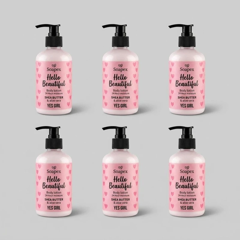 لوسیون بدن سوپکس مدل Shea butter حجم 350 میلی‌لیتر بسته 6 عددی مرطوب‌کننده و ضد خشکی پوست با عصاره آلوئه‌ورا و شی باتر، پیشگیری از چین و چروک و پیری پوست، مناسب انواع پوست
