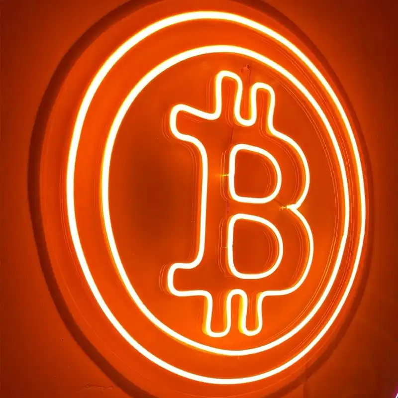 چراغ نئونی دیواری طرح بیت کوین