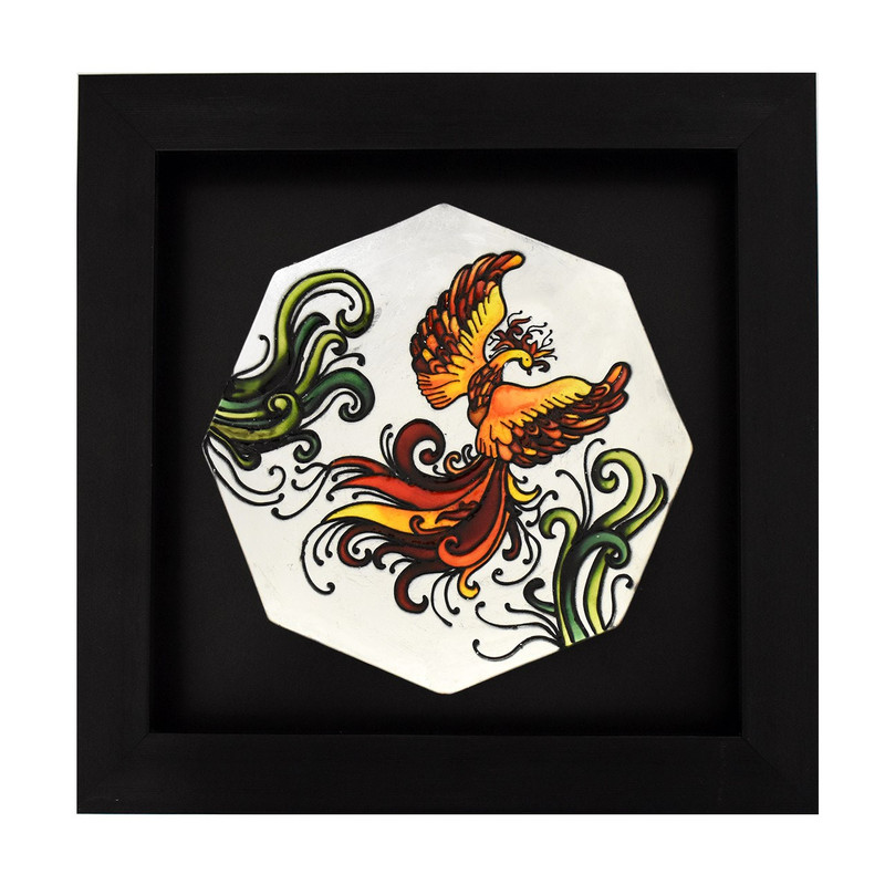 تابلو ویترای طرح ققنوس کد 01