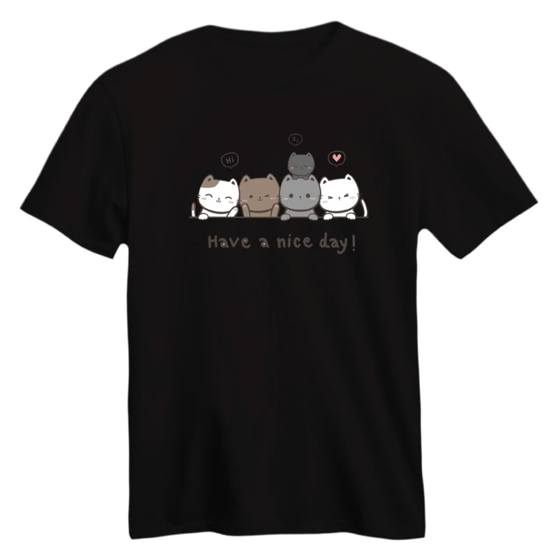 تی شرت آستین کوتاه زنانه مدل گربه های بامزه