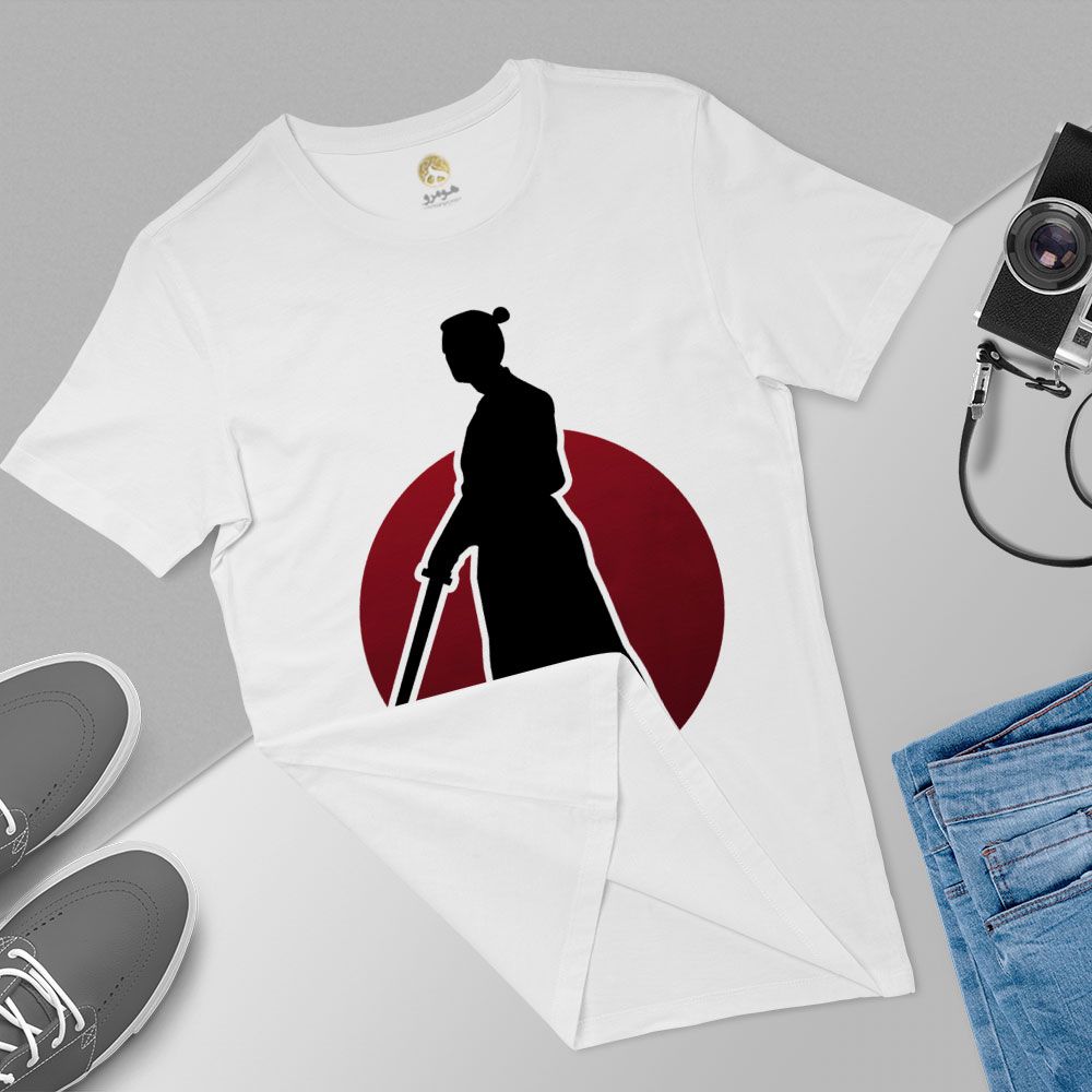 تی شرت آستین کوتاه مردانه هومرو مدل TW458 طرح سامورایی -  - 5