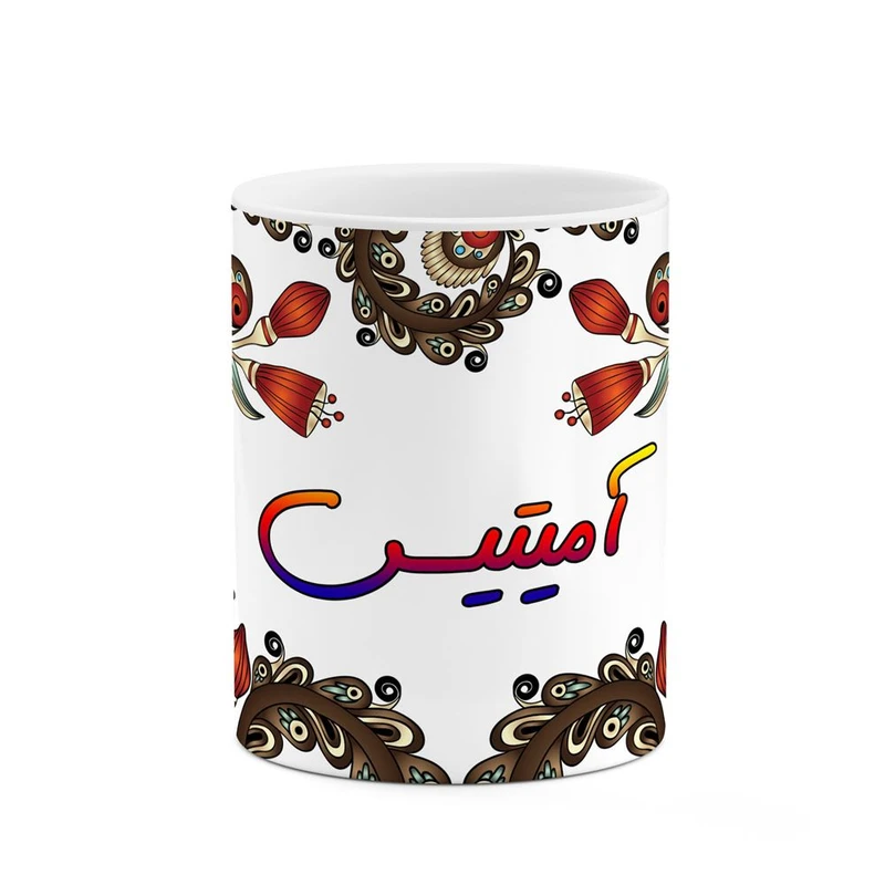 ماگ کاکتی مدل اسم آمیتیس طرح سنتی گل و بته کد mgh43773