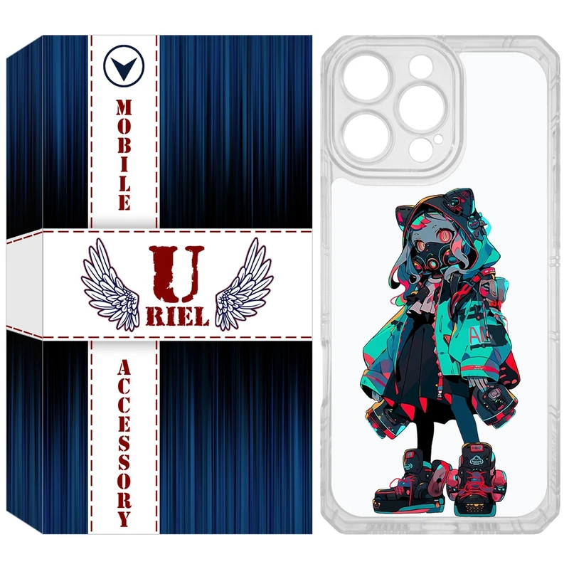 کاور یوریل مدل Clear کد 58 طرح دختر گربه ای مناسب برای گوشی موبایل اپل iPhone 16 Pro