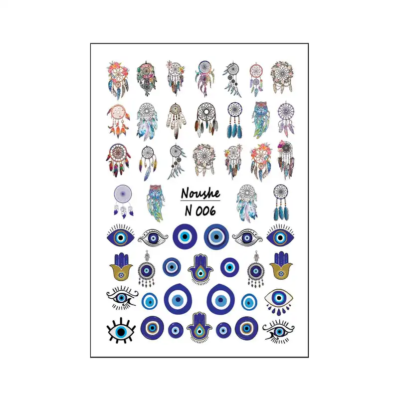 برچسب لنز ناخن کد N006-042 مجموعه 12 عددی