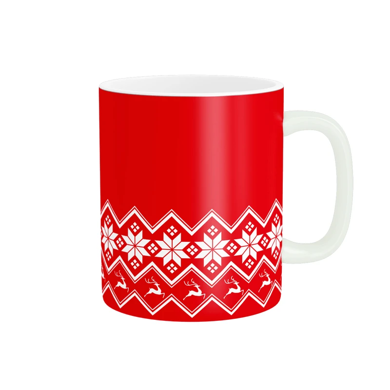 ماگ طرح زمستانی دانه های برف و گوزن کد 520