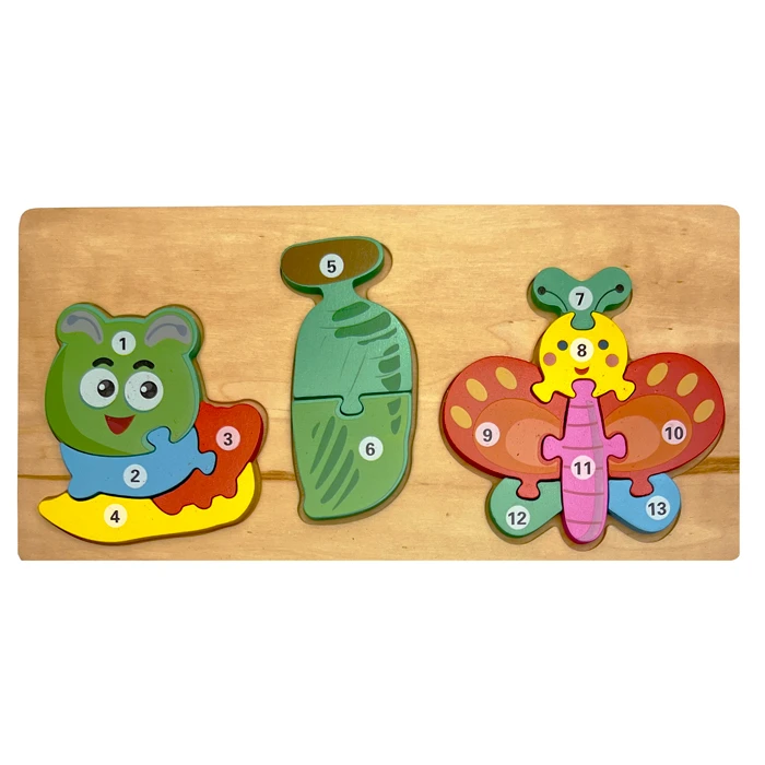 پازل آموزشی مدل اعداد انگلیسی طرح پروانه