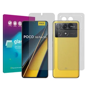 Glass pro Resistant model matte screen protector suitable for Xiaomi Poco X6 Pro mobile phone along with the back of the phone