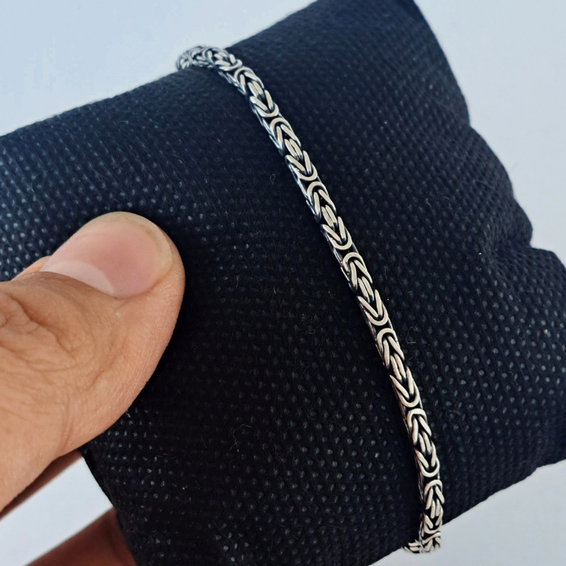 دستبند نقره مردانه ملک زیور مدل کرال طرح سیاه قلم کد 901