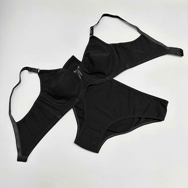 ست شورت و سوتین زنانه نوشه پوش مدل پرسی نخی کد 22006