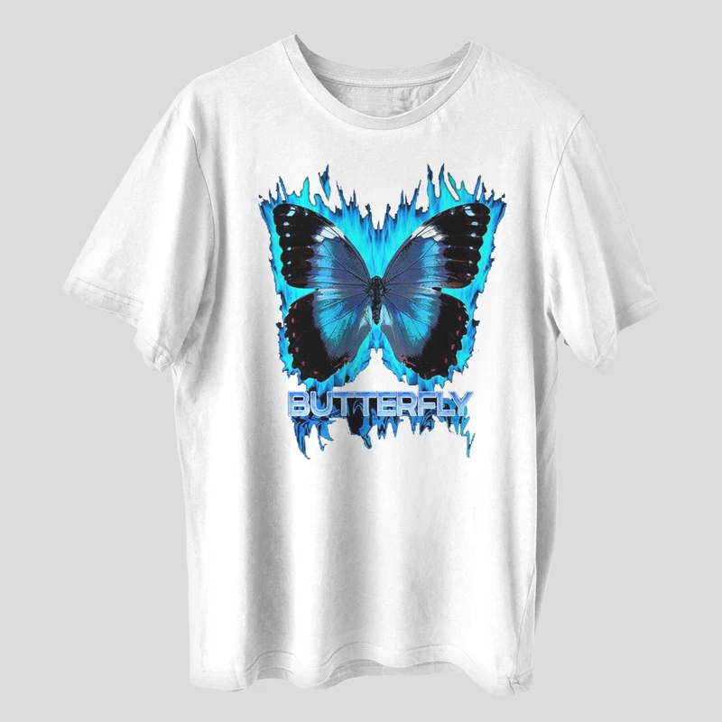 تی شرت آستین کوتاه زنانه مدل پروانه