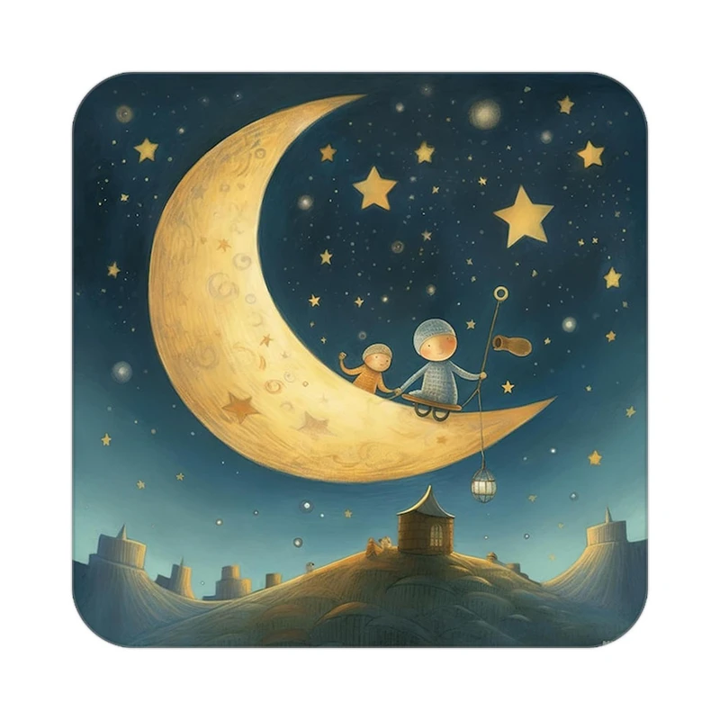 زیر لیوانی کاکتی طرح ماه و ستاره مدل mp53130