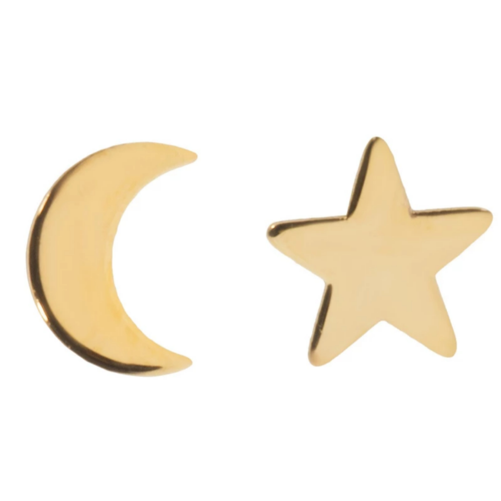 گوشواره طلا 18 عیار دخترانه مدل ماه و ستاره