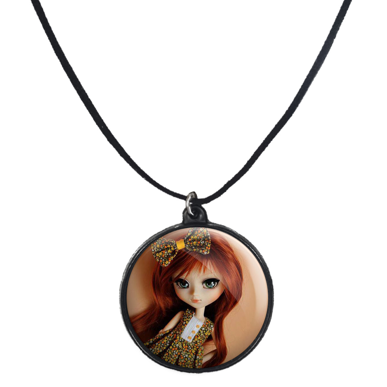 گردنبند پرمانه طرح عروسک زیبا کد pmb.2430 مدل دو طرفه