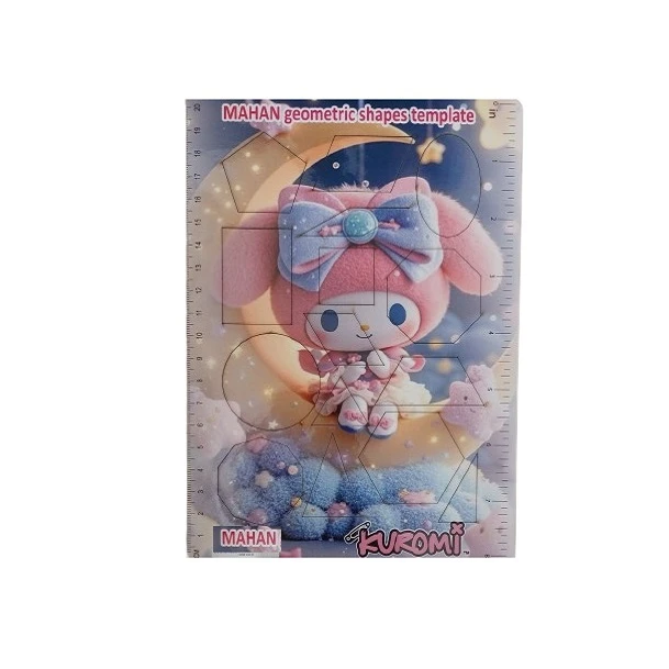 خط‌کش 20 سانتی‌متری مدل ملودی طرح اشکال هندسی کد 001