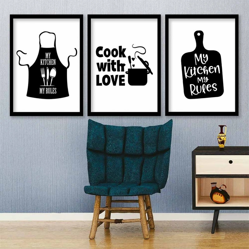 تابلو صبا طرح مدل آشپزخانه مجموعه سه عددی