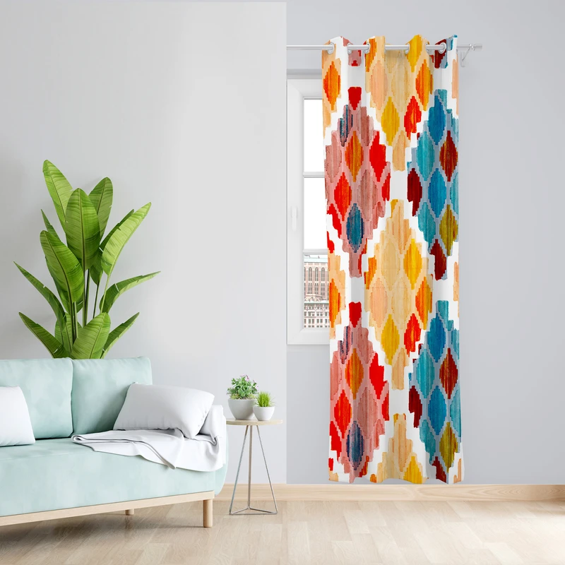 پرده طرح مدرن مدل مخمل پانچی کد L 1003R L Z سایز 140x200 سانتی متر