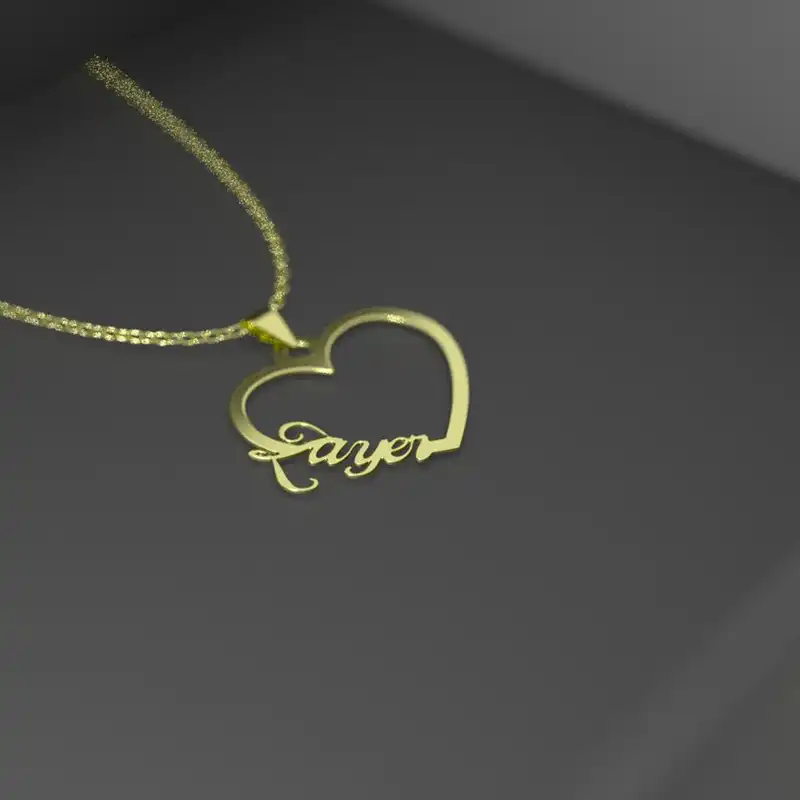 گردنبند طلا 18 عیار زنانه مدوپد مدل اسم زایر zayer کد GBB10838 به همراه باکس گل رز جاویدان