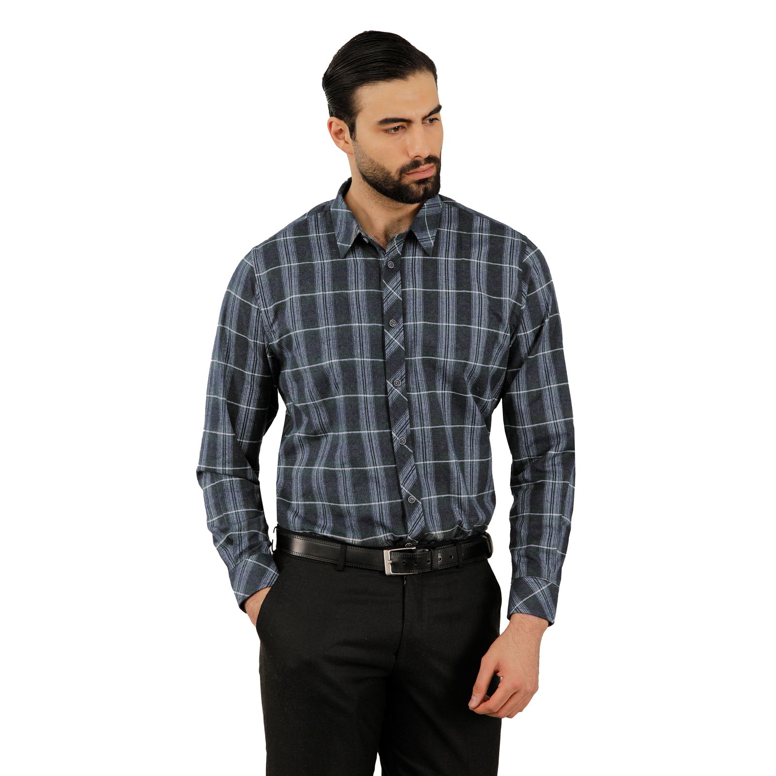 پیراهن آستین بلند مردانه پاتن جامه مدل پشمی 102721020232290 -  - 1