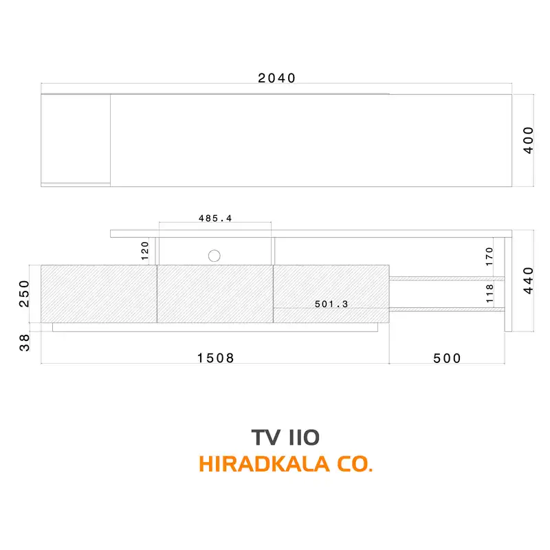 میز تلویزیون هیراد مدل TV110-MDF