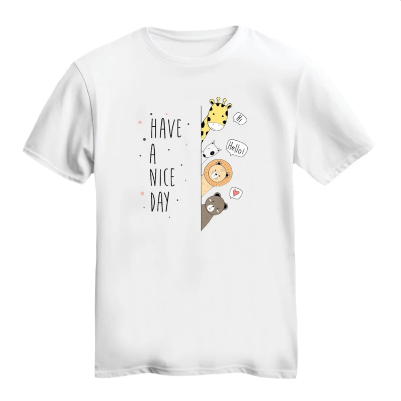 تی شرت آستین کوتاه زنانه مدل حیوانات بامزه کد ۲