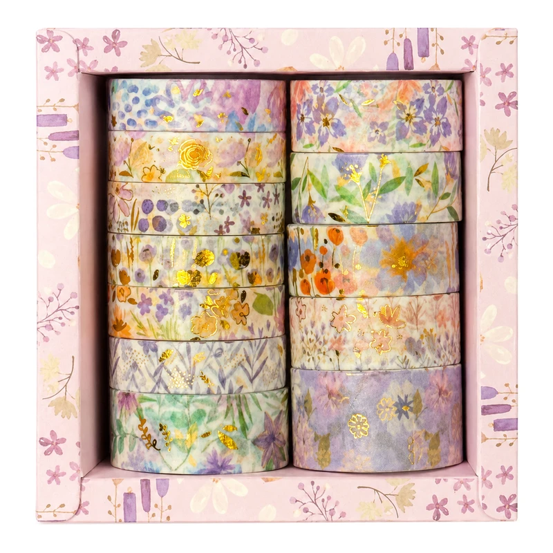 چسب کاغذی مدل Floral عرض 2 سانتی متر بسته 12 عددی