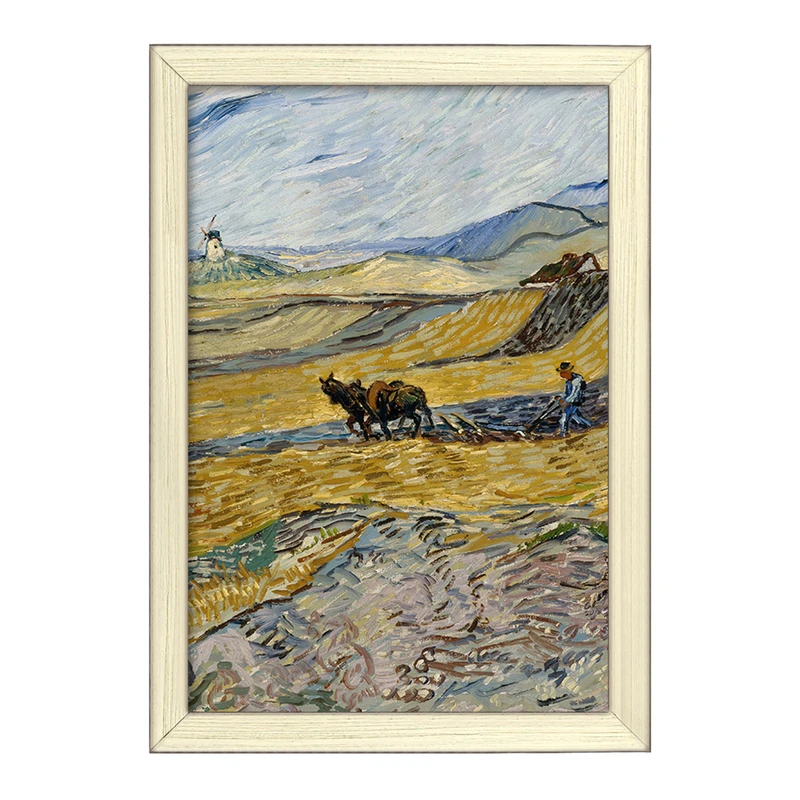تابلو خندالو طرح شخم زدن مزرعه ونسان ونگوگ (Van Gogh) کد 36789