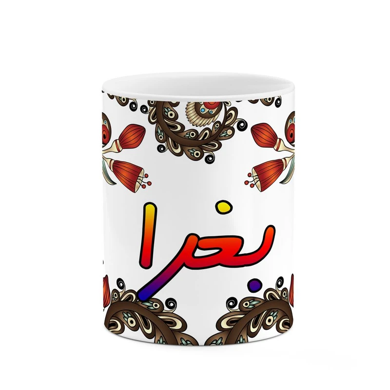 ماگ کاکتی مدل اسم بغرا طرح سنتی گل و بته کد mgh44177