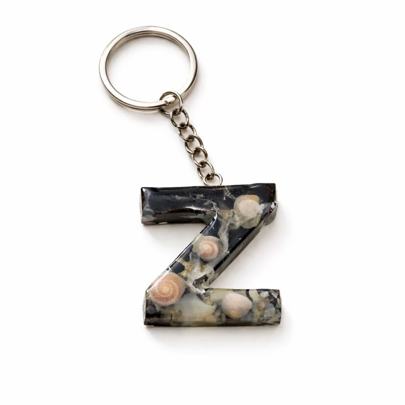 جاکلیدی دستی رزین مدل ساحلی حرف Z